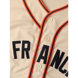 51 Baseball Jersey Sewn With High-quality Shirt, Durable And Comfortable Short Sleeved Sports Shirt, Beige S-3XL