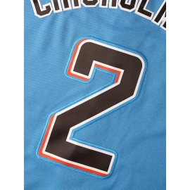 Men'S Baseball Shirt # 2 Light Blue Baseball Shirt Suitable For Training, Competitions, Team Sports, Spring/Summer/Autumn Wear S-3XL