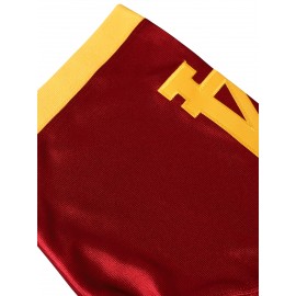 Men'S Red #14 Embroidered Football V-Neck Sports With Slight Stretch, Breathable Loose Fit For Casual, Outdoor, Hiking & Team Sports - Four Seasons Knit Fabric Shirt