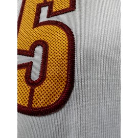 Men's Red #5 Breathable Rugby Jersey - V-Neck Short Sleeve Embroidered American Football Shirt, Loose Fit All-Season Training Top for Sports, Outdoor & Casual Wear, Durable Sports Fabric