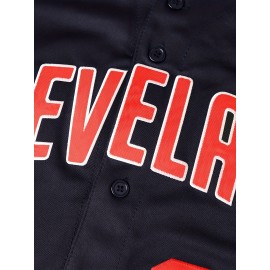 Men'S #99 Embroidered Baseball Jersey - V-Neck, Short Sleeve, Polyester - Perfect for Sports & Casual Wear, Deep Blue