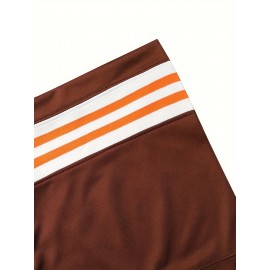 Men'S # 15 Brown Rugby Sweatshirt Suitable For Training, Competitions, Team Sports S-XXXL