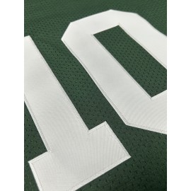 Men's Green #10 Embroidered Rugby Shirt - Breathable Polyester V-Neck Jersey with Slight Stretch, Loose Fit for Training, Casual & Outdoor Activities | All-Season Machine Washable Sports Apparel, Sporty Design