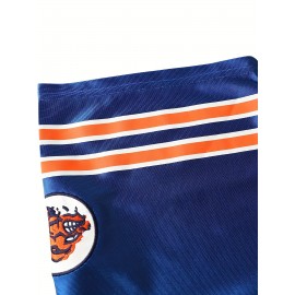 Men'S # 9 Blue Rugby Sweatshirt Breathable V-neck Embroidered Polyester Knitted Micro Elastic Loose Fabric