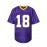 Men's #18 Purple American Football Jersey - Embroidered Lettering & Number, V-Neck Loose Fit, Polyester Retro Sportswear for Games, Training, Casual Wear | All-Season Comfort, Machine Washable, Training Apparel, Durable Sportswear, Embroidered Detailing