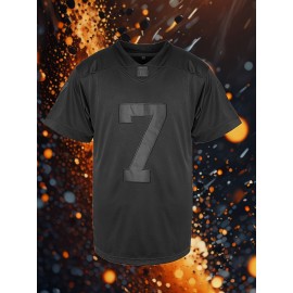 Men's #7 Embroidered Soccer Jersey - Breathable V-Neck, Casual Sports Shirt for Outdoor Activities & Parties, Sizes S-XXXL