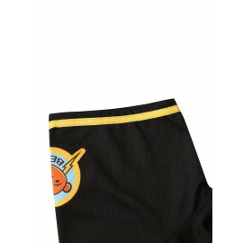 Men'S Chicano'S Bail Bonds Print Baseball Jersey, Polyester V-Neck Loose Fit Button Up Sports Style for Spring/Summer/Fall Casual Athletic Wear